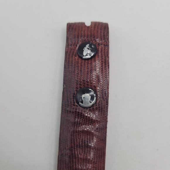 Burgundy Red Leather Belt 30 Western EXOTIC Reptile Iguana Cowboy Rodeo Mexico
